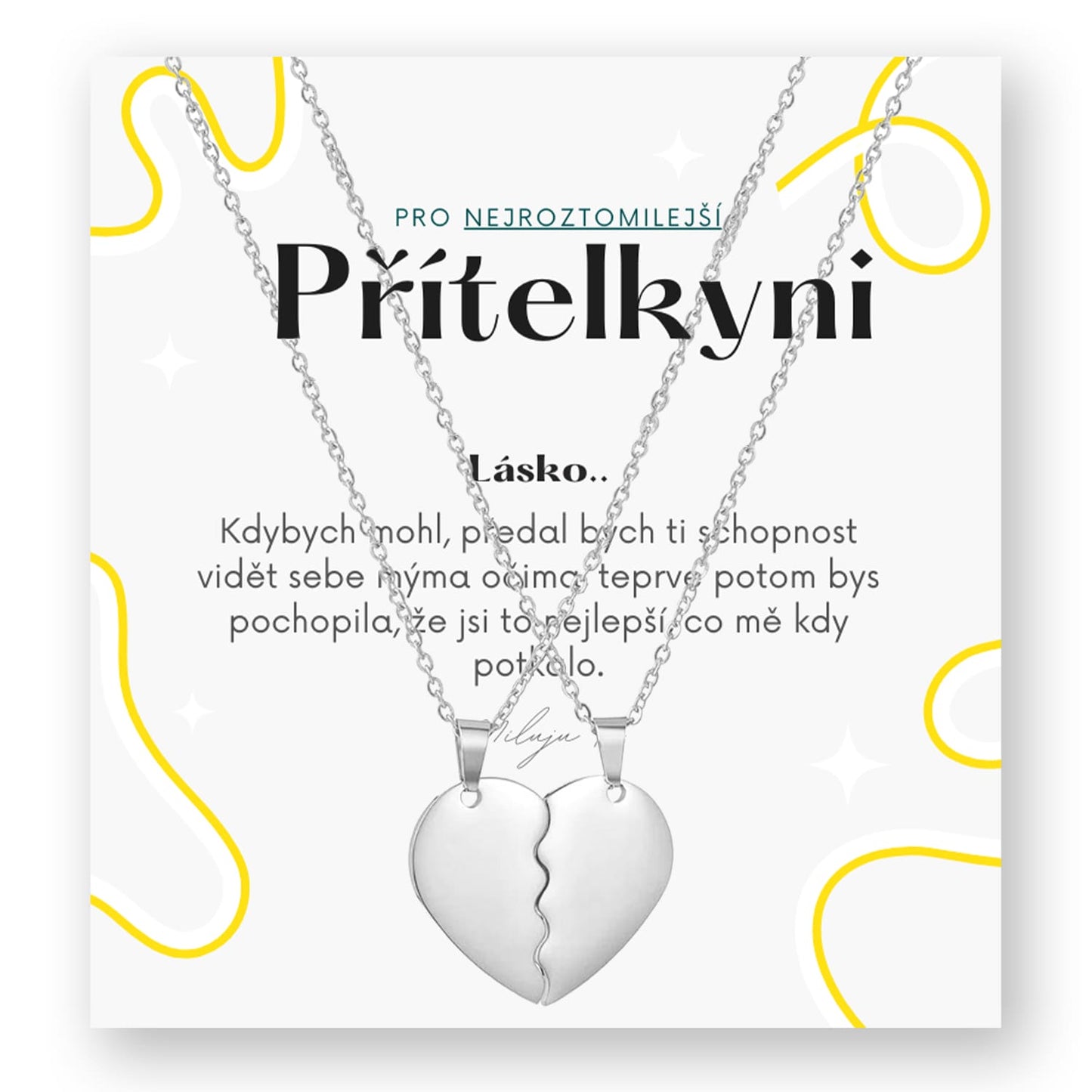 Sada pro přítelkyni/manželku - Srdíčko couple řetízky