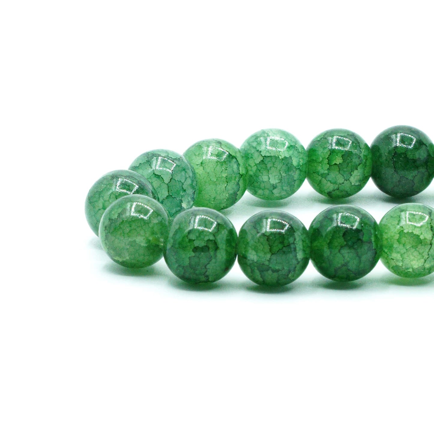 Zelený náramok zo sklenených korálikov