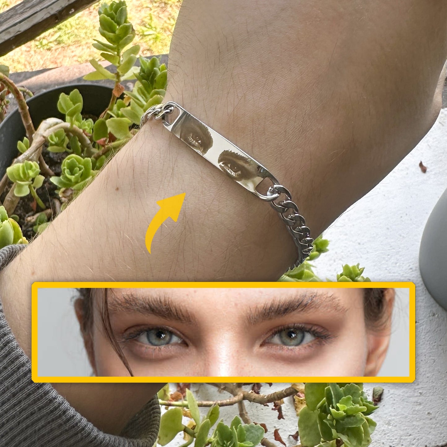 náramek s gravírováním oči