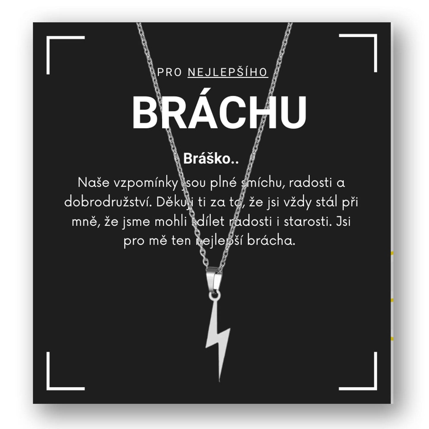 Sada pro bratra - řetízek blesk