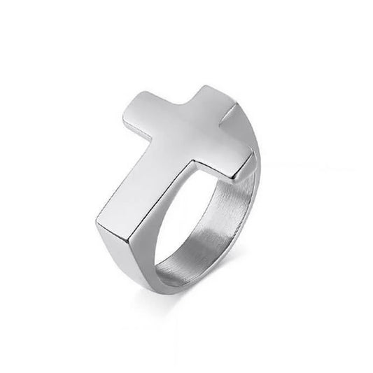 prsten ve tvaru kříže z oceli