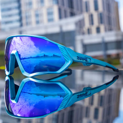 modré zářivé barevné brýle