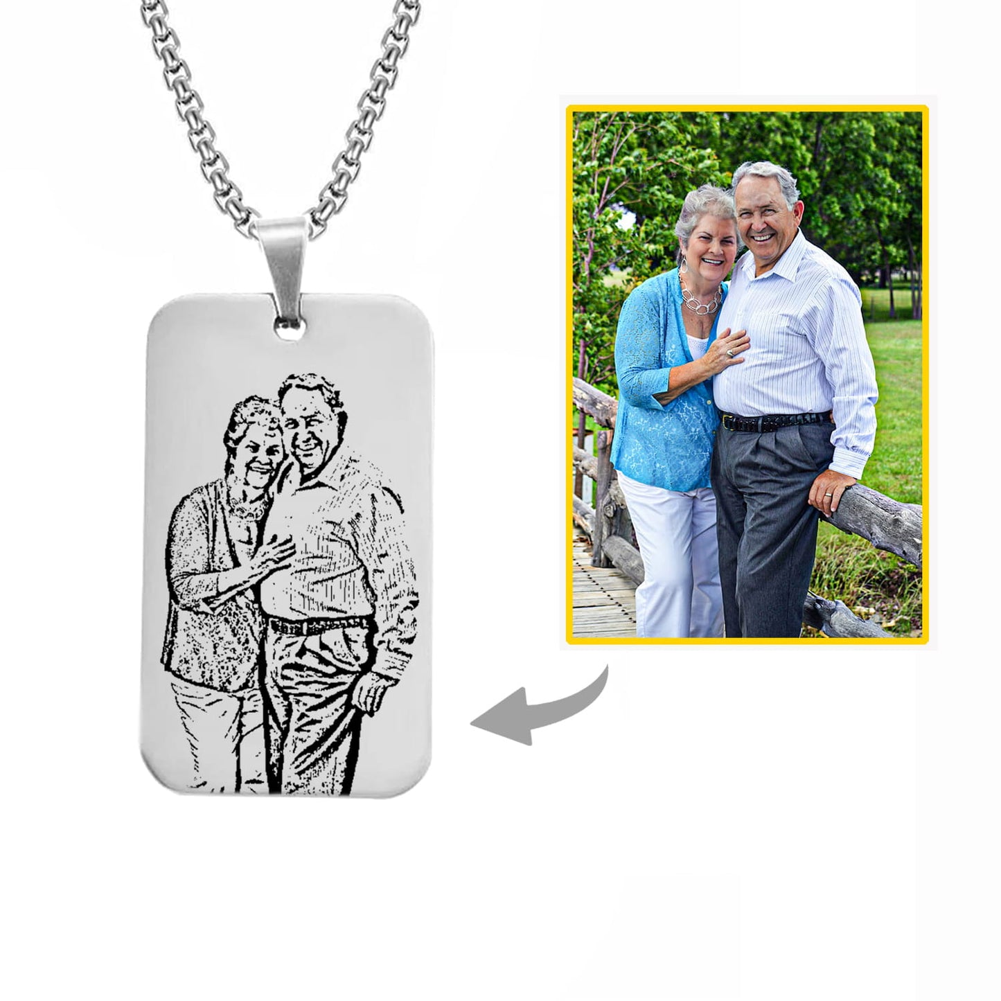 Řetízek Známka s vlastním textem - menší