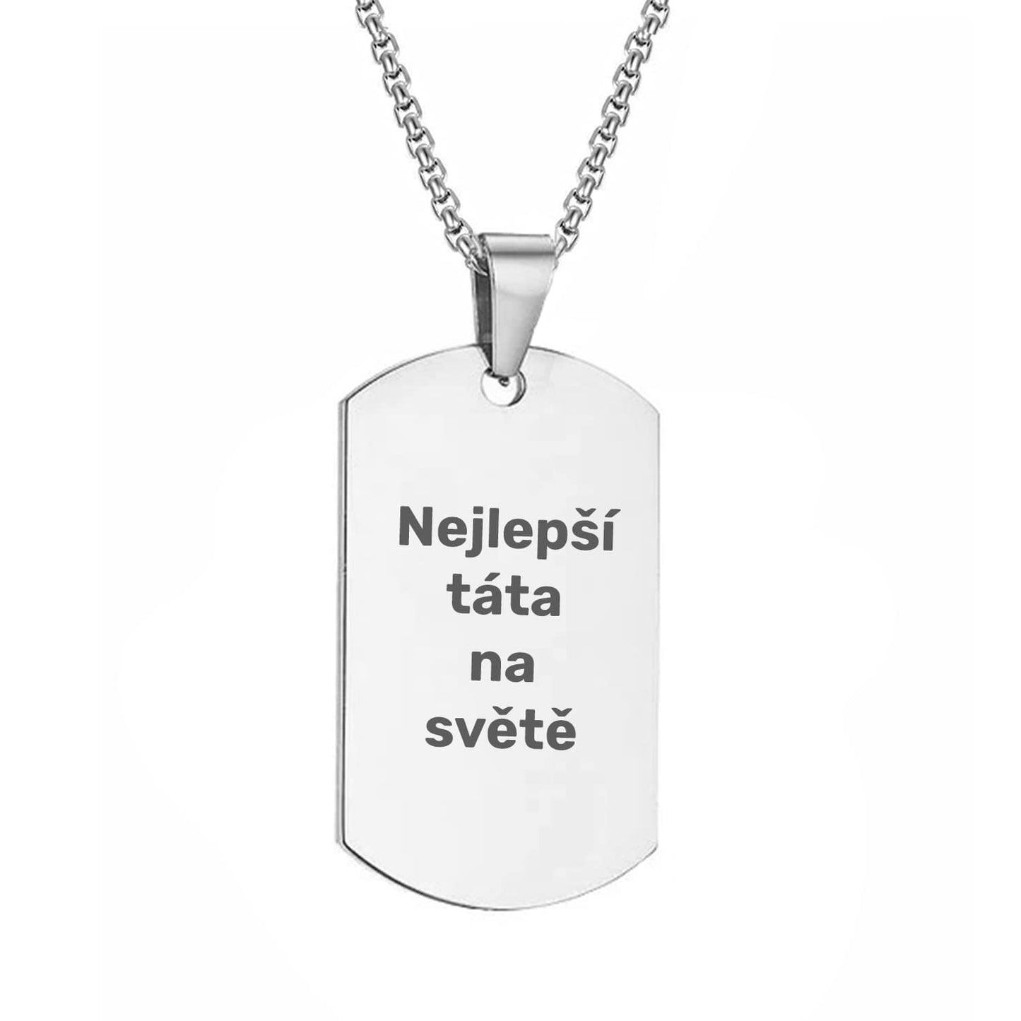 Řetízek Vojenská známka s vlastním textem - větší