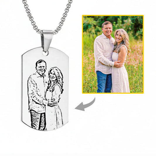 Řetízek Vojenská známka s vlastním textem - větší