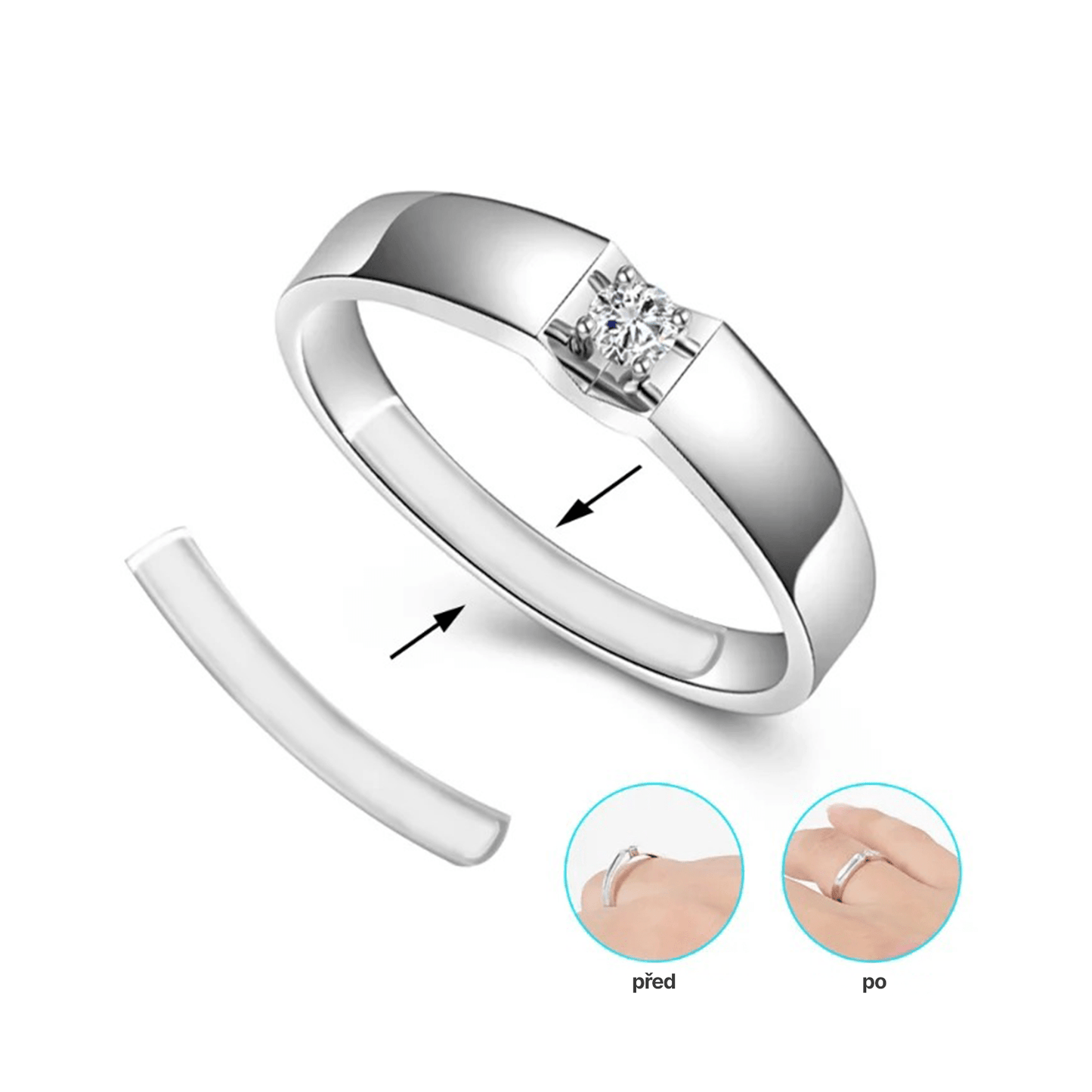 Průhledné pásky na úpravu velikosti prstýnků