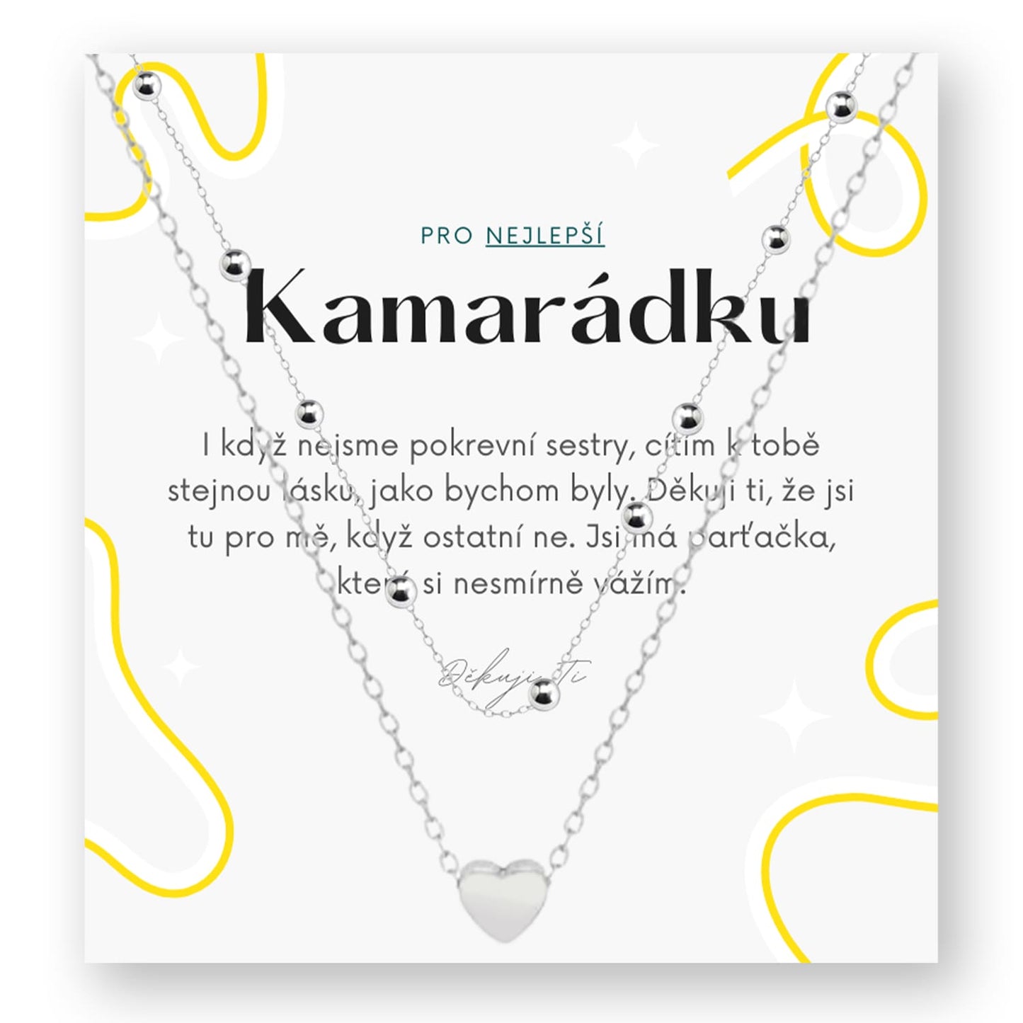 Sada pro kamarádku - Set srdíčko s perličkami