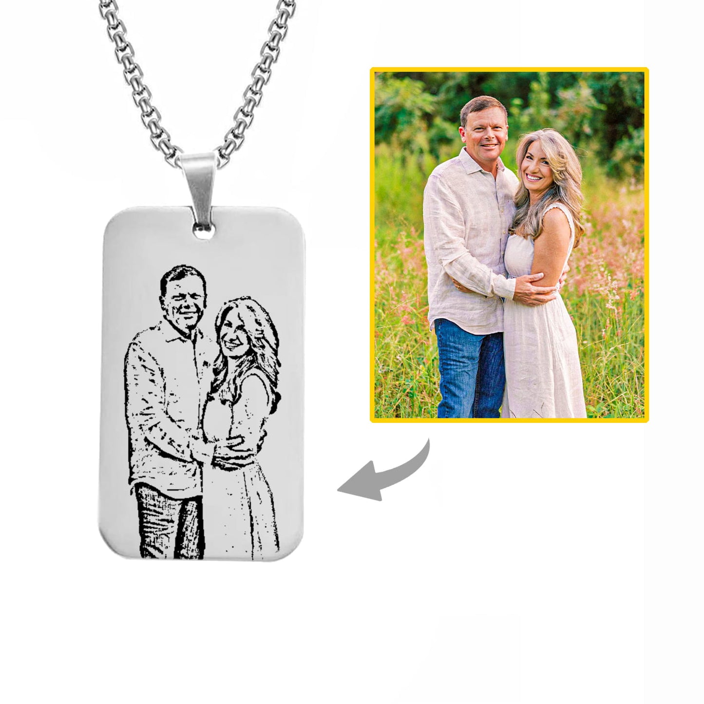 Řetízek Známka s vlastním textem - menší