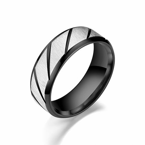 prsten černý z chirurgické oceli