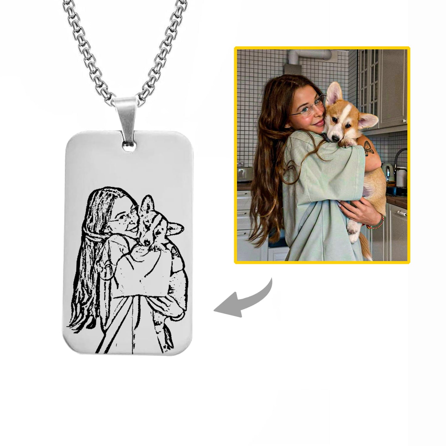 Řetízek Známka s vlastním textem - menší