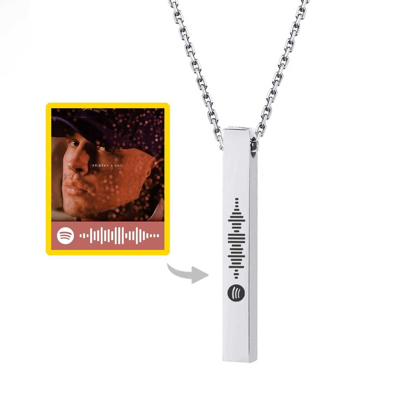 Řetízek s písničkou - Spotify Code přívěšek