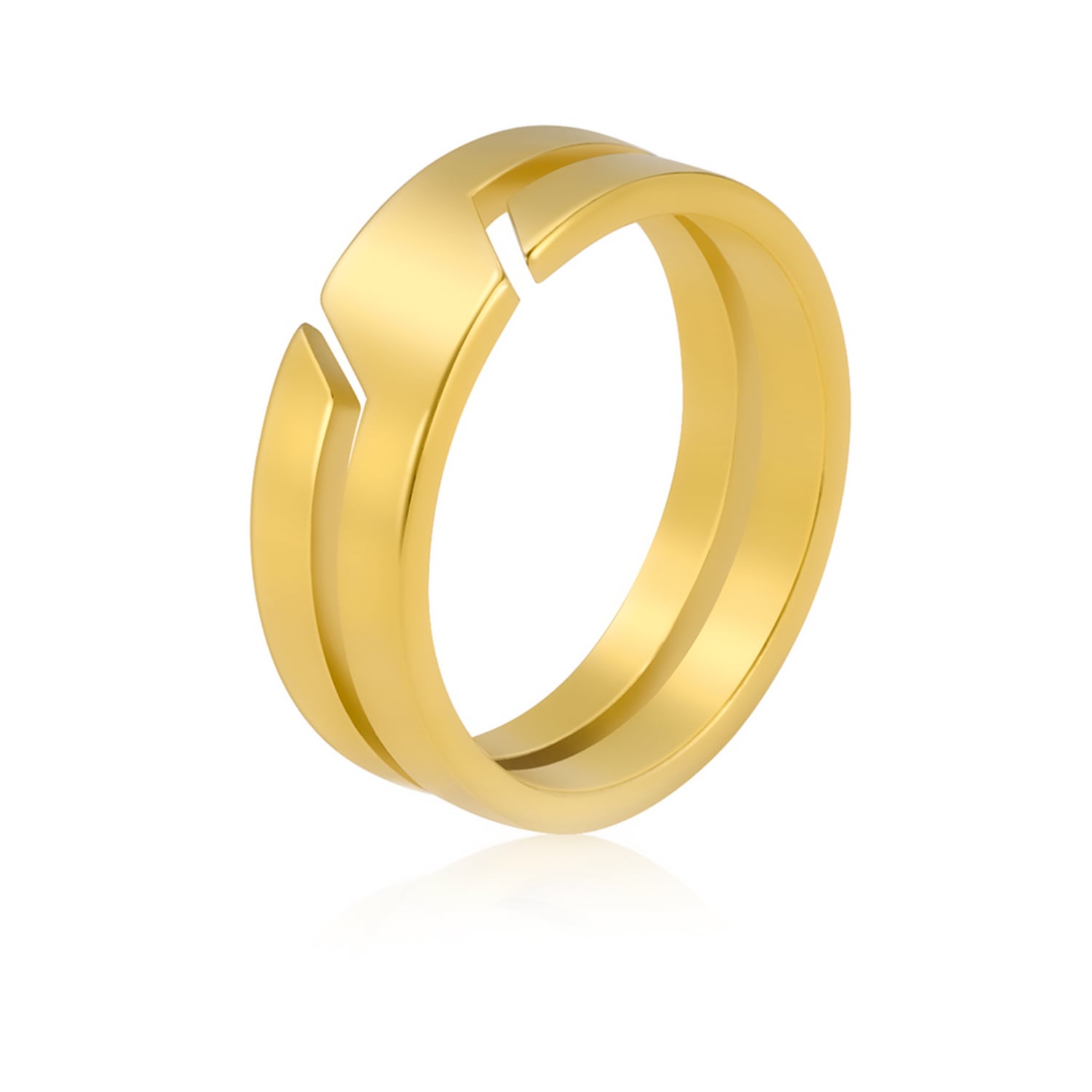 levný zlatý prsten z chirurgické oceli